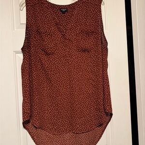 Torrid Brown Tank Top with White Polka Dots